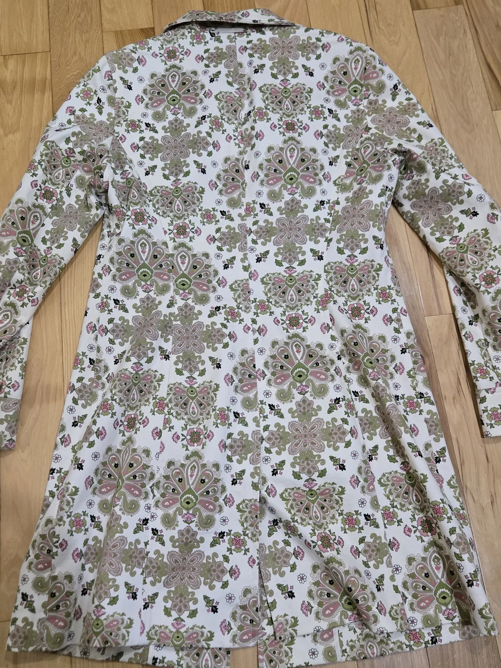 Vtg Nicole Miller Floral Paisley Trench Coat